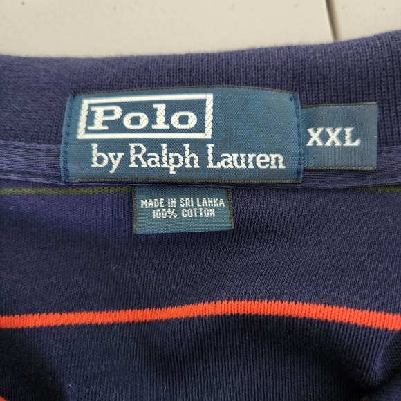 Polo by Ralph Lauren Men's Navy Blue Striped Shirt, Sz XXL - Picture 6 of 9